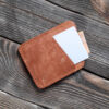 No.25 / Handmade leather wallet for cards and bills - Maya Whisky/Slam Avana